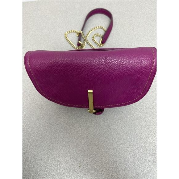 Vera Bradley Carson Deep Pink Pebbled Leather Mini Crossbody Saddlebag - Picture 6 of 11